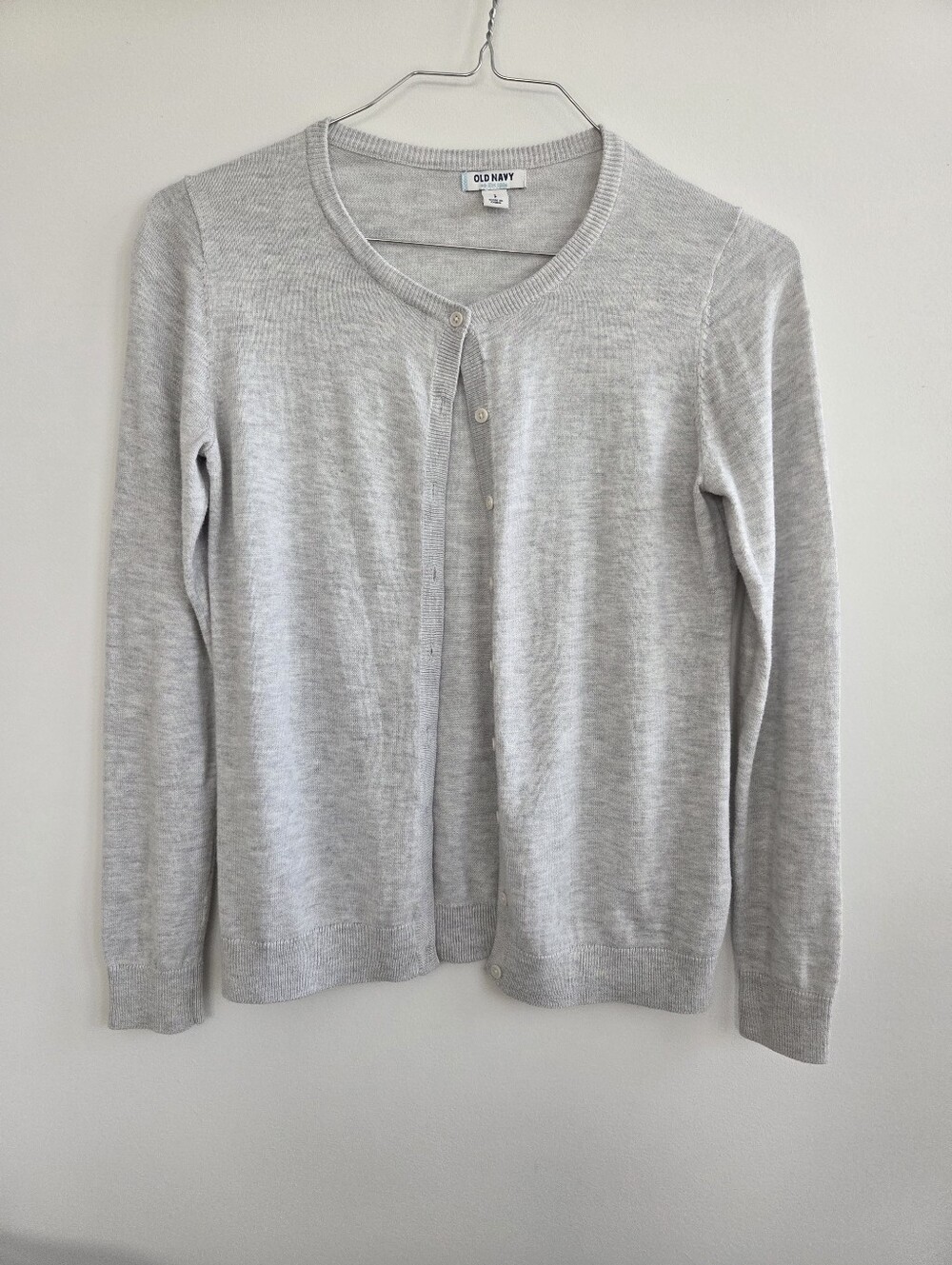 Old Navy Heather Light Gray Button-Front Cardigan, sz S